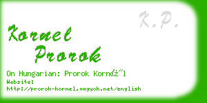 kornel prorok business card